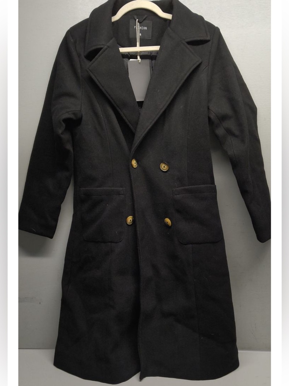Black Double-Breasted Women's Trench Coat
